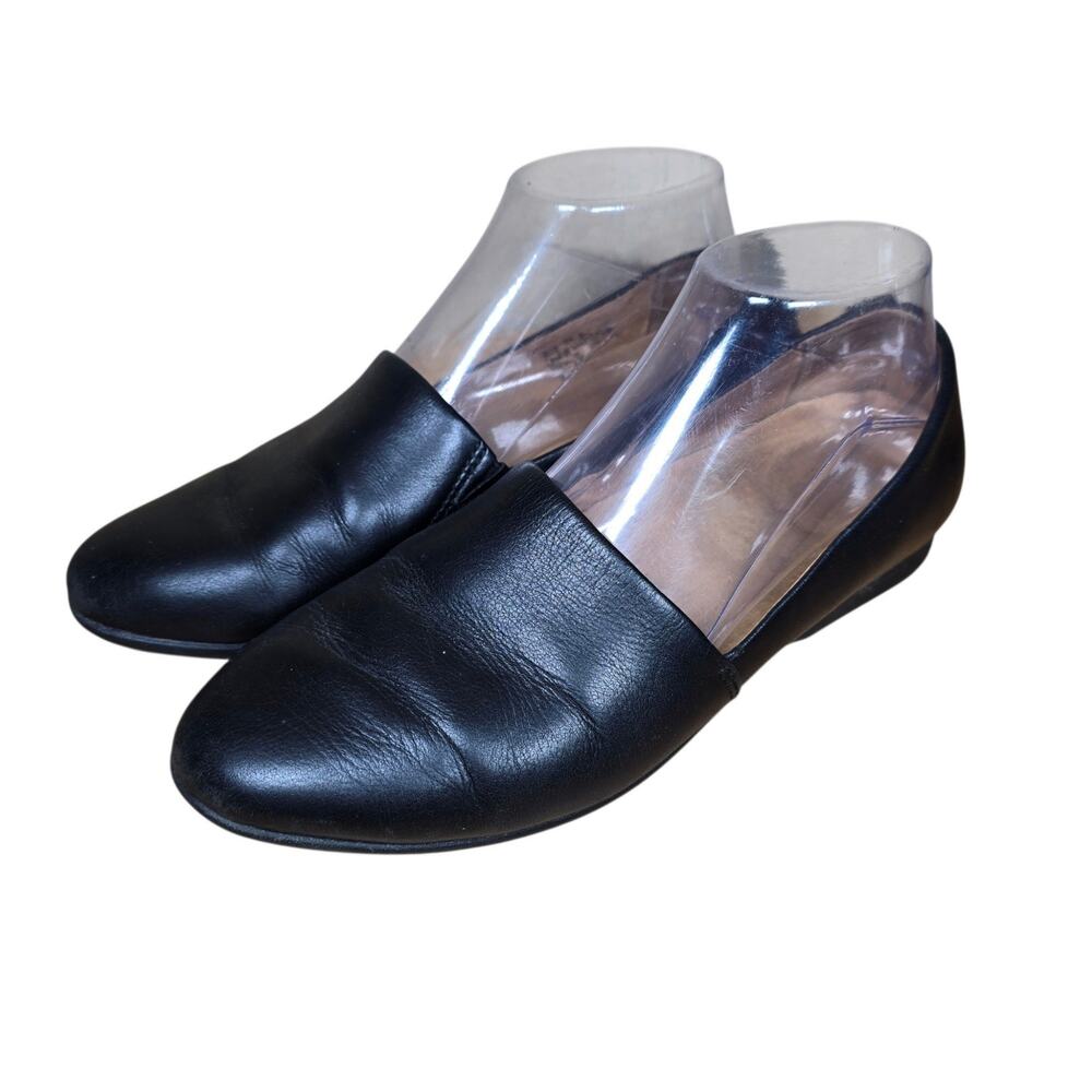 Dansko Larissa Womens EU 37 US 6.5 Slip On Flats Preppy Comfort Leather Black